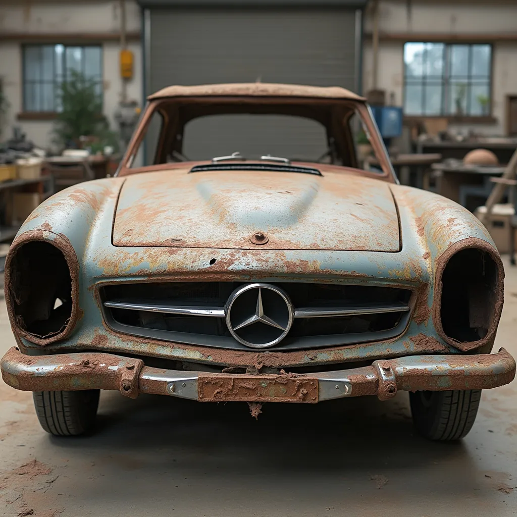 Mercedes Pagoda înainte de restaurare